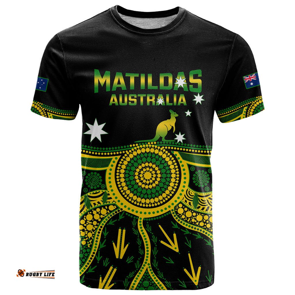 personalised australia soccer t shirt aboriginal go matildas 2023 world cup