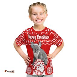 custom personalised australian koala christmas vibe with aboriginal dot painting style no2 t shirt