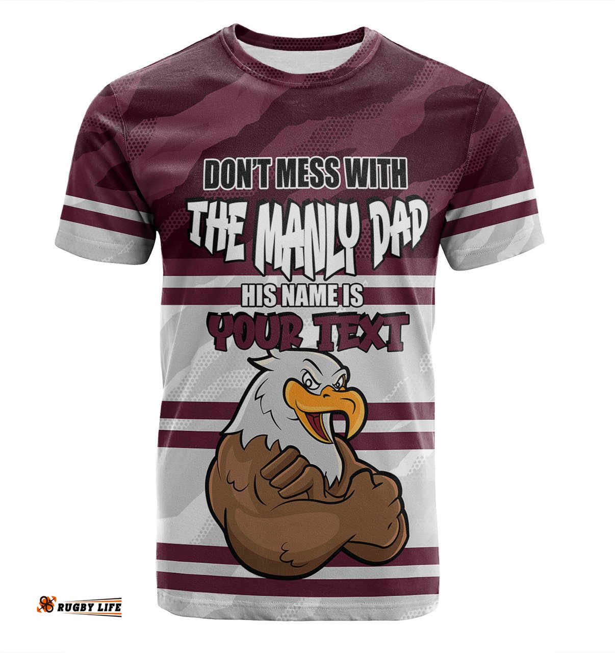 Amazing Aussie Manly Warringah Sea Eagles Father's Day T-Shirt - Screaming Dad and Crazy Fan
