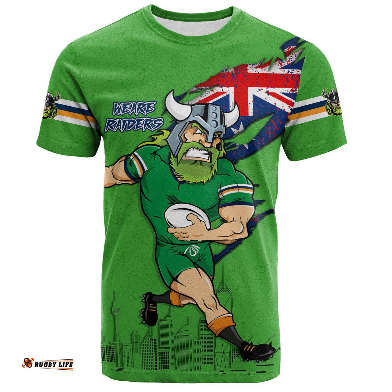 Amazing Aussie Canberra Raiders T-Shirt Custom For Die Hard Fan Australia Flag Scratch Style