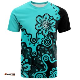 Amazing Aussie Australia T-Shirt Aboriginal Style Of Background Red (Turquoise,Purple)