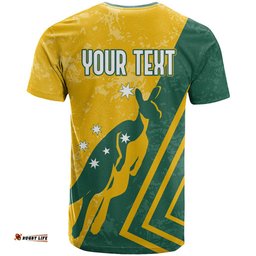 personalised australia soccer t shirt green gold go socceroos