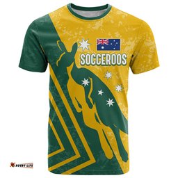 personalised australia soccer t shirt green gold go socceroos