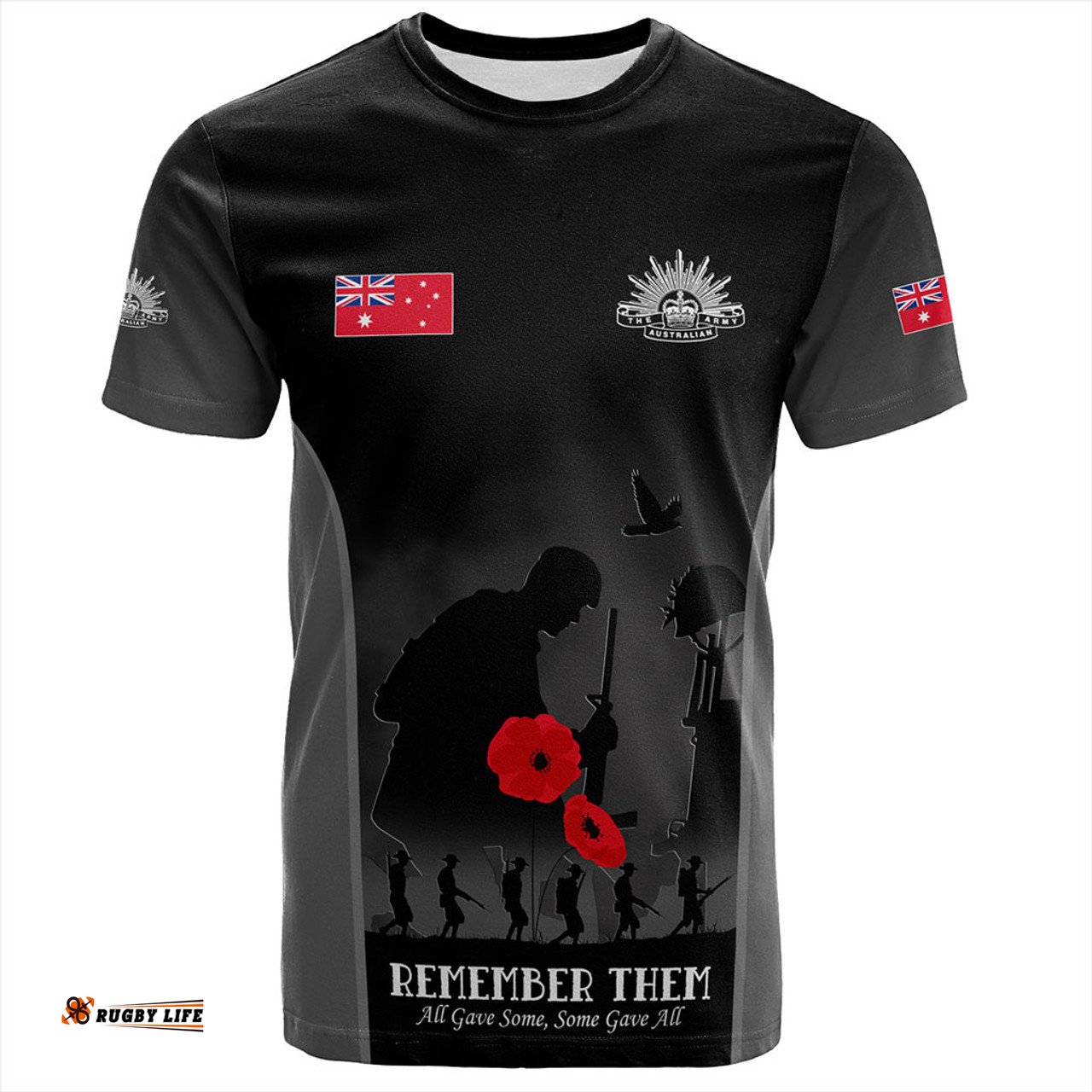 Amazing Aussie Australia T-Shirt - Anzac Day Australian Red Ensign Remember Them