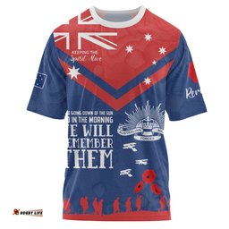Amazing Aussie Newcastle Knights Anzac Custom T-shirt - Keeping The Spirit Alive T-shirt