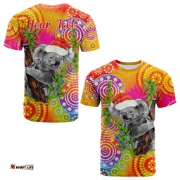 custom personalised australia koala aboriginal t shirt rainbow tie dye merry christmas