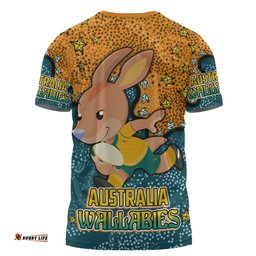 Amazing Aussie Australia Wallabies Custom T-shirt - Team With Dot And Star Patterns For Tough Fan T-shirt