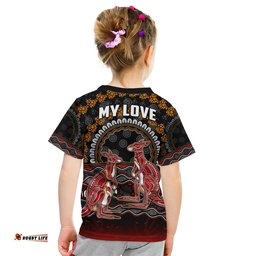 custom personalised australia valentine t shirt aboriginal couple kangaroos my love