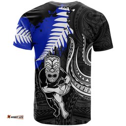 personalised aotearoa rugby t shirt all black maori fern