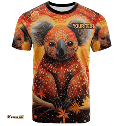 Amazing Aussie Australia Koala Custom T-shirt - Dreaming Art Koala Aboriginal Inspired T-shirt