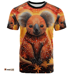 Amazing Aussie Australia Koala Custom T-shirt - Dreaming Art Koala Aboriginal Inspired T-shirt