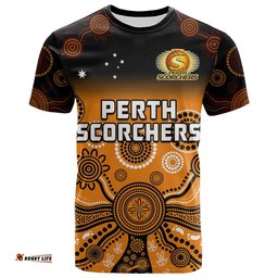 custom text and number perth scorchers t shirt gradient aboriginal dot painting