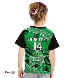 custom text and number stars cricket t shirt melbourne aboriginal painting