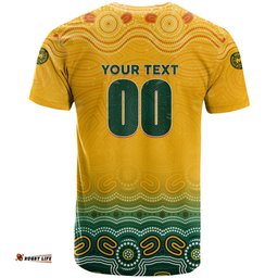 personalised australia matildas t shirt tillies aboriginal simple yellow dt02
