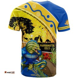 eels rugby anzac day t shirt parra mascot rosemary starry night