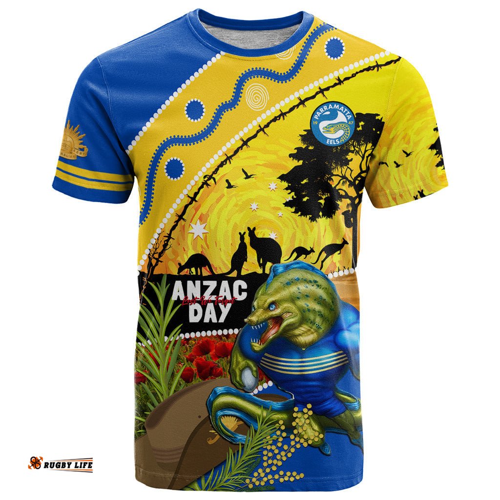 eels rugby anzac day t shirt parra mascot rosemary starry night