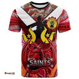 Amazing Aussie St. George Illawarra Dragons Naidoc T-shirt - Aboriginal Inspired T-shirt