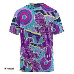 Amazing Aussie Australia Platypus Aboriginal T-shirt - Purple Platypus With Aboriginal Art Dot Painting Patterns Inspired T-shirt