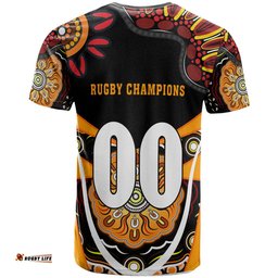 Amazing Aussie Wests Tigers T-shirt - Custom Wests Tigers Ball with Aboriginal Inspired Dot Painting Art Player And Number T-shirt