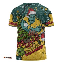 Amazing Aussie Australia Wallabies Christmas Custom T-shirt - Let's Get Lit Chrisse Pressie T-shirt