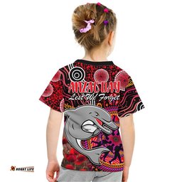 dolphins rugby anzac t shirt aboriginal military and poppy flowers