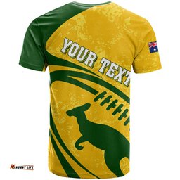 personalised aussie wallabies t shirt rugby world cup sporty dynamic