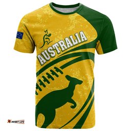 personalised aussie wallabies t shirt rugby world cup sporty dynamic