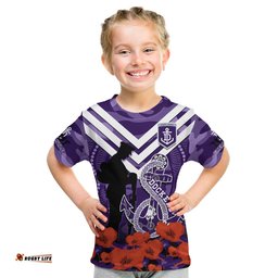 dockers football anzac 2023 t shirt aboriginal mix poppy camouflage