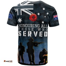 australia anzac t shirt honouring all those who served t shirt