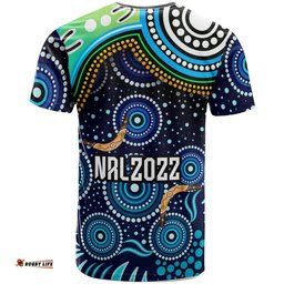 Amazing Aussie Parramatta Eels T-shirt - Custom Parramatta Eels with Aboriginal Inspired Pattern Indigenous
