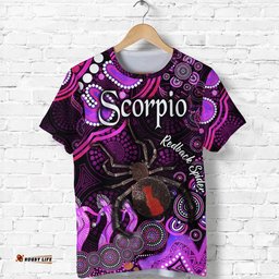 custom personalised australian astrology t shirt scorpio redback spider zodiac aboriginal vibes pink