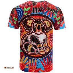 Amazing Aussie Australia Aboriginal Inspired T-Shirt - Koala and Hand Art Dot Painting T-shirt