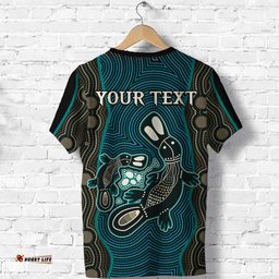 custom personalised aboriginal dot t shirt platypus victory version blue