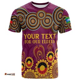 Amazing Aussie Brisbane Broncos Naidoc T-shirt - Custom Broncos For Our Elders T-shirt