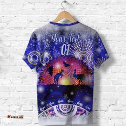 custom personalised australian indigenous flag christmas t shirt original style blue