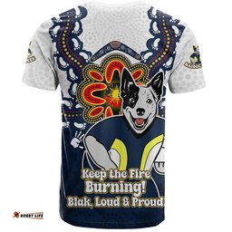 Amazing Aussie North Queensland Cowboys T-Shirt Aboriginal Inspired Naidoc Symbol Pattern