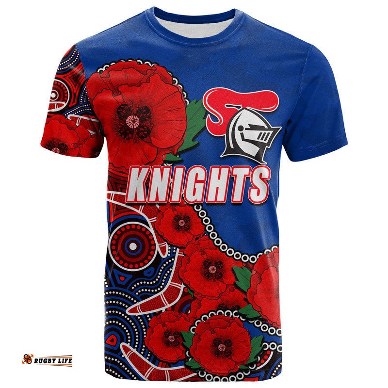 custom personalised anzac day nrl knights army mix aboriginal t shirt