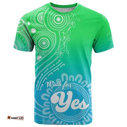 personalised australia walk for yes t shirt indigenous voice 2023 aboriginal green vibe