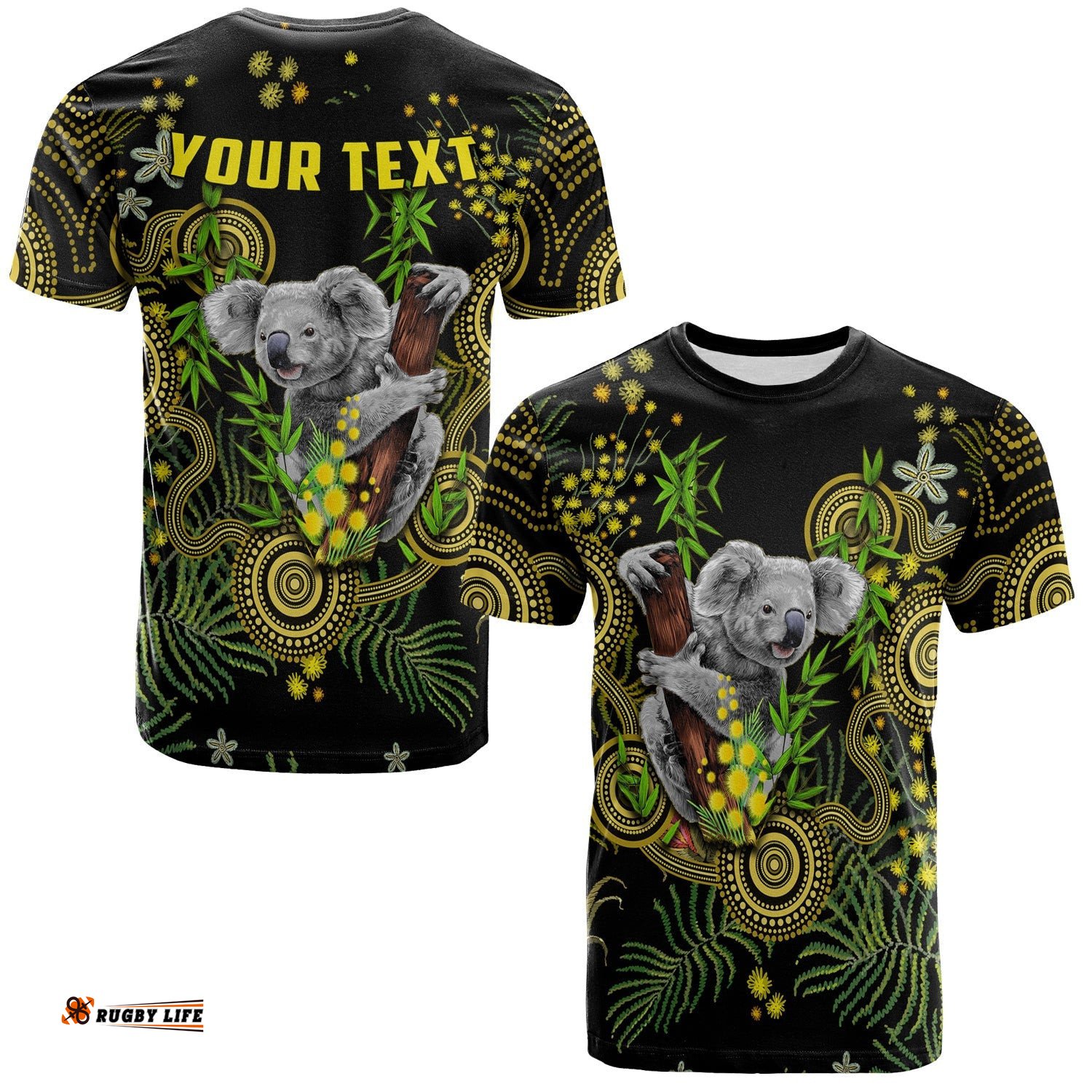 custom personalised golden wattle t shirt australia acacia pycnantha mix aboriginal