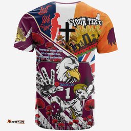 Amazing Aussie Manly Warringah Sea Eagles T-shirt - Custom Remembrance Manly Warringah Sea Eagles Anzac Quote With Poppy And Rosemary T-shirt