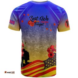 Amazing Aussie Gold Coast Titans T-Shirt - Custom Gold Coast Titans Remembrance Day Lest We Forget Poppies T-Shirt