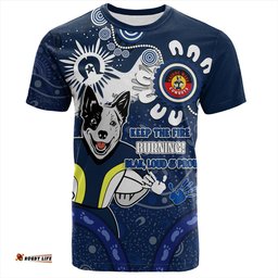 Amazing Aussie North Queensland Cowboys T-Shirt Aboriginal Indigenous Naidoc Week Dreamtime Dot Painting With Flag