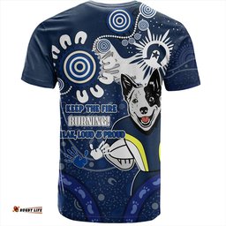 Amazing Aussie North Queensland Cowboys T-Shirt Aboriginal Indigenous Naidoc Week Dreamtime Dot Painting With Flag