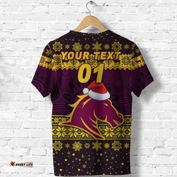 custom personalised brisbane broncos t shirt christmas simple style purple