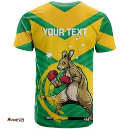 personalised australia boxing kangaroo t shirt aussie pride national color