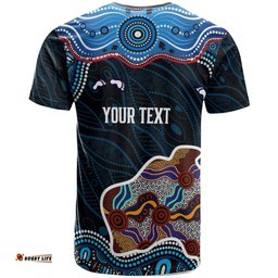 Amazing Aussie Canterbury-Bankstown Bulldogs T-Shirt - Custom Canterbury-Bankstown Bulldogs Ball with Contemporary Style Of Aboriginal Inspired Dot Painting