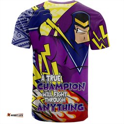 Amazing Aussie Melbourne Storm Grand Final T-Shirt - A True Champion Will Fight Through Anything With Polynesian Patterns