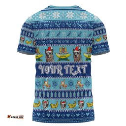 Amazing Aussie New South Wales Big Things Christmas Custom T-shirt - The Big Banana And Blue Heeler T-shirt
