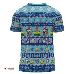 Amazing Aussie New South Wales Big Things Christmas Custom T-shirt - The Big Banana And Blue Heeler T-shirt