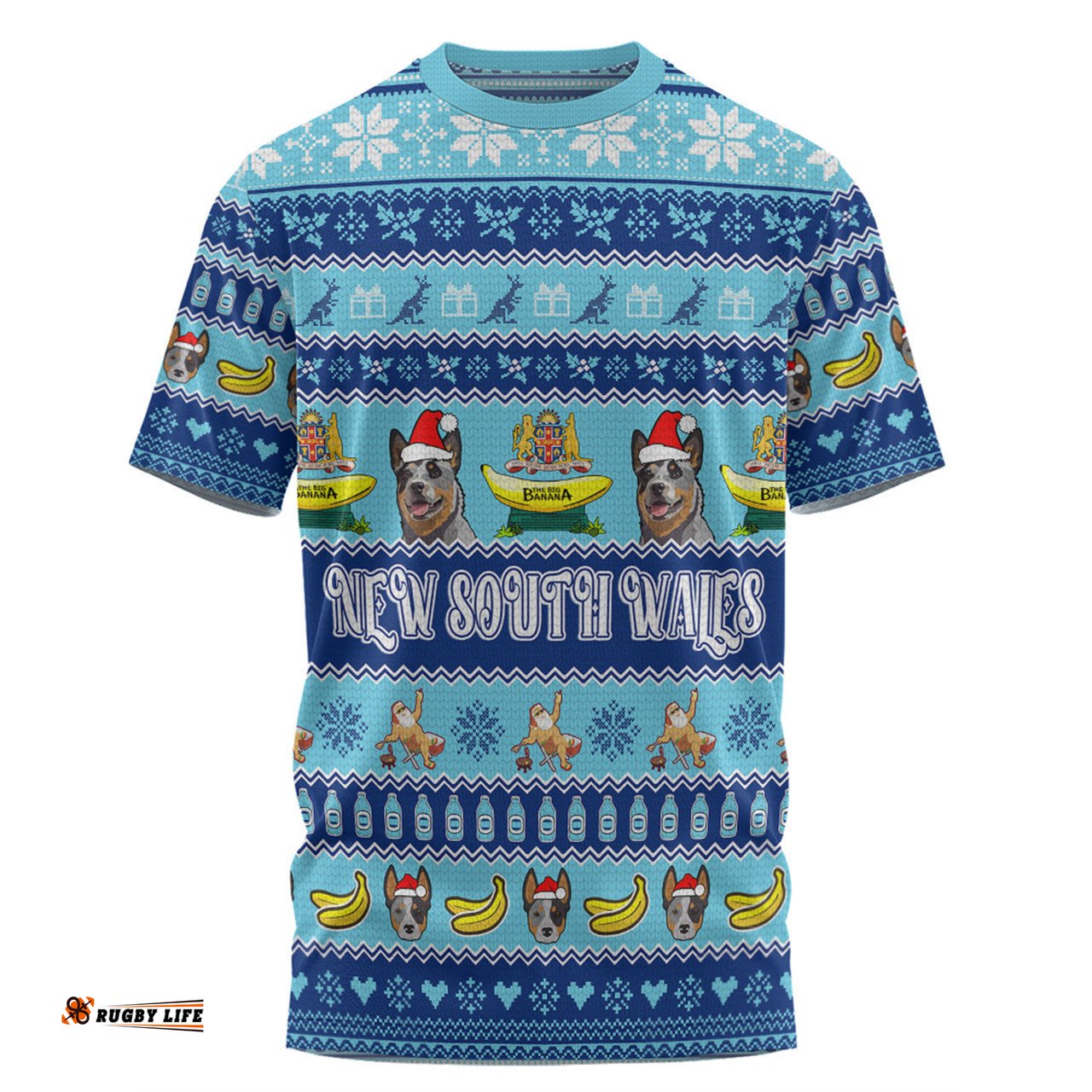 Amazing Aussie New South Wales Big Things Christmas Custom T-shirt - The Big Banana And Blue Heeler T-shirt
